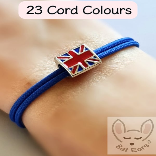 Union Jack Bracelet Union Jack Gift Personalised with Gift Bag GB Flag UK Flag