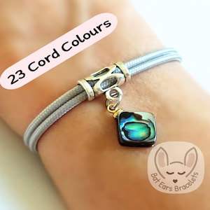 Abalone Bracelet Abalone Shell Charm Paua Shell BraceletPersonalised Gift Adjustable Bracelet for Women Men Teens Kids