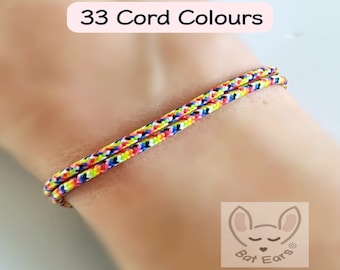 Paracord Bracelet 33 Cord Colours Micro Paracord Bracelet One Size Adjustable Sliding Knots Strong Parachute Cord