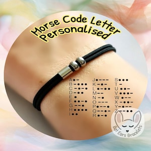 30 CORD COLOURS Morse Code Bracelet Morse Code Charm Secret Code Gift Adjustable Cord Bracelet Personalised Gift