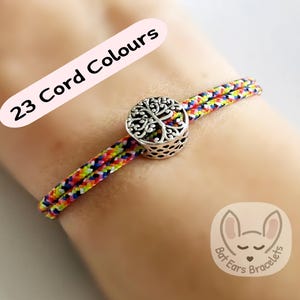Tree of Life Bracelet Tree of Life Gift Charm Family Tree Adjustable Cord Bracelet 25 Colours