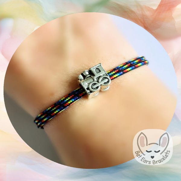 30 CORD COLOURS Train Charm Bracelet Steam Train Spotter Love Trains Gift Chuffer Adjustable Cord Bracelet Personalised Gift