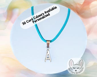 Initial Necklace, Letter Necklace, Personalised Initial Necklace, Letter Charm Necklace, Alphabet Necklace, Adjustable Cord Necklace
