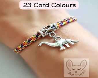 Bracelet dinosaure brontosaure Cadeau dinosaure personnalisé avec pochette cadeau breloque dinosaure Amour dinosaures