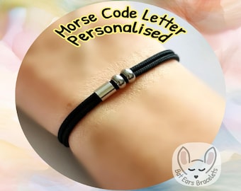 30 CORD COLOURS Morse Code Bracelet Morse Code Charm Secret Code Gift Adjustable Cord Bracelet Personalised Gift
