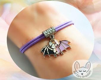 30 CORD COLOURS Bat Bracelet Bat Charm Bat Flying Skeleton Bat Batty Love Bats Halloween Adjustable Cord Bracelet Personalised Gift