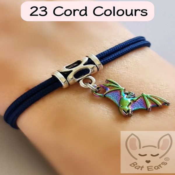 Bat Bracelet Bat Gift Personalised with Gift Bag Flying Bat Charm Vampire Bat Fruit Bat Batty Lady