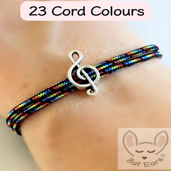 Treble Clef Bracelet, Music Treble Clef Gift, Personalised with Gift Bag, Treble Clef Charm, Music Teacher Gift, Love to Sing