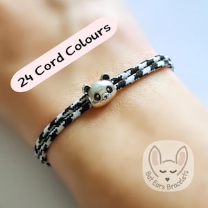 Panda Bracelet Panda Gift Charm Adjustable Cord Bracelet 25 Colours