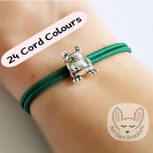 Frog Bracelet Frog Gift Charm Frog Prince Princess Adjustable Cord Bracelet 25 Colours