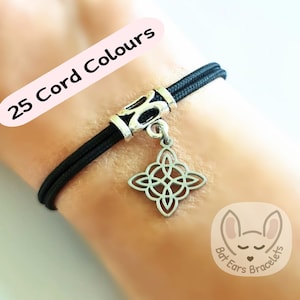 Witches Knot Bracelet Wiccan Witches Knot Gift Charm Adjustable Cord Bracelet 25 Colours