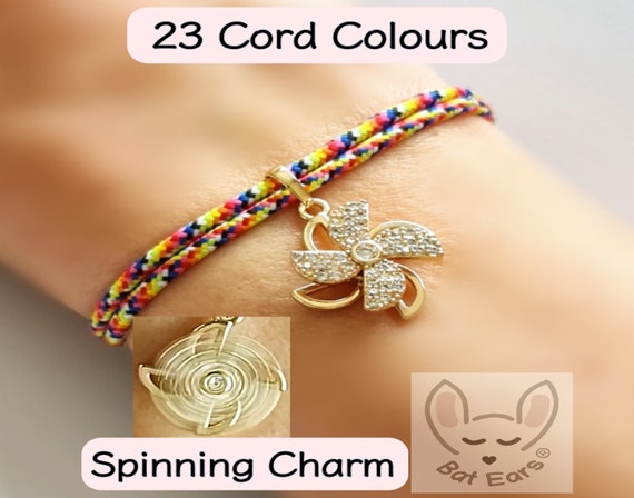 Pinwheel Bracelet Fidget Spinner Gift Personalised With Gift Bag Gold Plated Spinning Fidget Gift Anxiety Bracelet Windmill Etsy