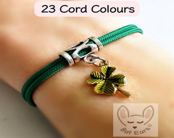 Four Leaf Clover Bracelet Shamrock Gift Personalised with Gift Bag Shamrock Charm Luck of the Irish Clover Charm