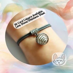 Lava Stone Diffuser Bracelet Lava Stone Charm Aromatherapy Diffuser Gift Adjustable Cord Bracelet Personalized Gift