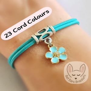 Forget Me Not Bracelet Forget Me Not Gift Charm Remembrance Memorial Adjustable Cord Bracelet 25 Colours