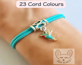 Hummingbird Bracelet, Hummingbird Gift, Personalised with Gift Bag, Hummingbird Charm, Joy Happiness Luck