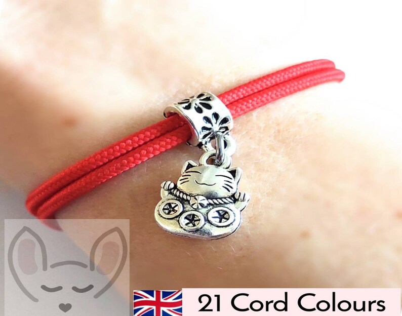 Lucky Cat Bracelet Money Cat Gift Bag Maneki Neko Cat Bracelet Maneki Neko Charm Good Fortune Cat Good Luck Bracelet