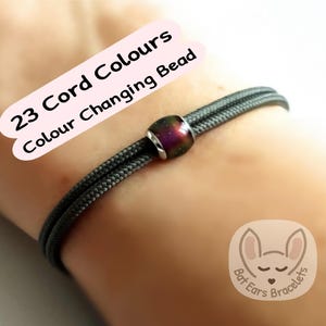 Mood Bead Bracelet Mood Bead Gift Charm Colour Changing Mirage Bead Adjustable Cord Bracelet 25 Colours