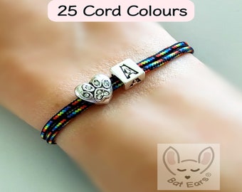 Personalised Paw Print Bracelet Crystal Heart Paw Gift Paw Print Charm with Gift Bag Rainbow Bridge Memorial