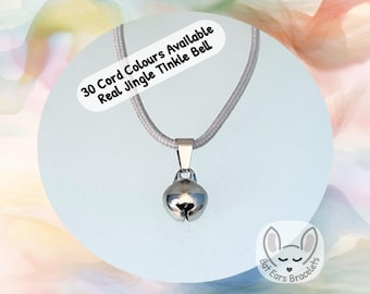 Collar con campana, dije de cascabel, campana de ángel, pulsera con dije de campana auténtica, collar minimalista de cordón