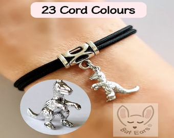 Bracelet dinosaure T Rex dinosaure cadeau personnalisé avec pochette cadeau breloque dinosaure T Rex tyrannosaure rex amour dinosaures