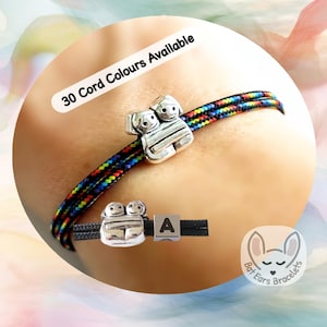 Personalized Send a Hug Bracelet, Little Hug Gift, Thinking of You Gift, Long Distance Friendship Gift, Adjustable Cord Bracelet 30 cord colours Bat ears bracelets one size adjustable paracord bracelet recyclable packaging no plastic personalised with gift bag birthday gift best friends gifts cord charm bracelet adjustable bracelet for women men teens kids bracelet anklet ankle bracelet.
