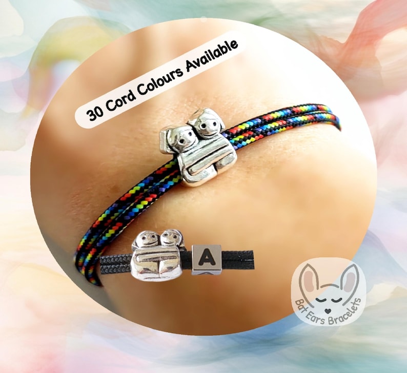 Personalized Send a Hug Bracelet, Little Hug Gift, Thinking of You Gift, Long Distance Friendship Gift, Adjustable Cord Bracelet 30 cord colours Bat ears bracelets one size adjustable paracord bracelet recyclable packaging no plastic personalised with gift bag birthday gift best friends gifts cord charm bracelet adjustable bracelet for women men teens kids bracelet anklet ankle bracelet.
