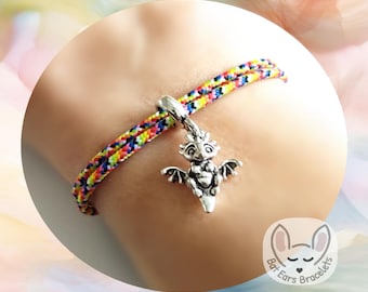 30 CORD COLOURS Magic Dragon Bracelet Baby Dragon Charm Love Dragons Gift Adjustable Cord Bracelet Personalised Gift