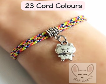 Piggy Bracelet Pig Gift Personalised with Gift Bag Pig Charm Piglet Love Pigs
