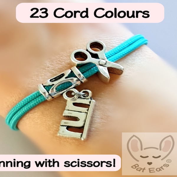 Running with Scissors Gift, Personalised with Gift Bag, Scissors Charm, Run Charm, Live a Little