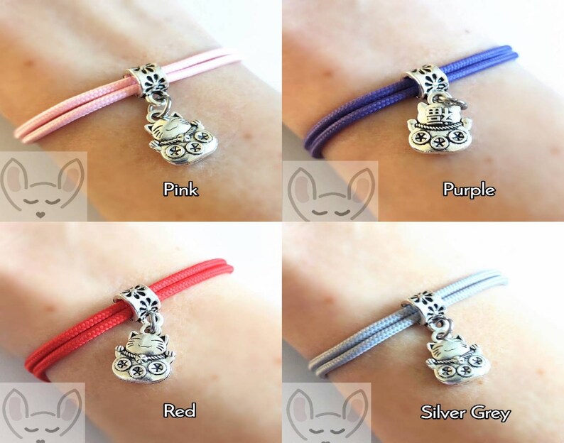 Lucky Cat Bracelet Money Cat Gift Bag Maneki Neko Cat Bracelet Maneki Neko Charm Good Fortune Cat Good Luck Bracelet