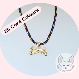 Game Controller Necklace Gamer Gift Charm Game Controller Charm Adjustable Cord Necklace 25 Colours