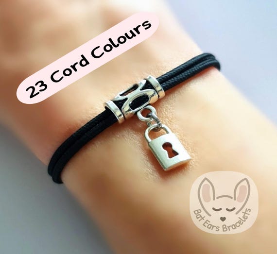 Padlock Bracelet Padlock Gift Charm Lock Adjustable Cord Bracelet