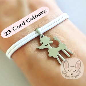 Poodle Bracelet Poodle Gift Poodle Charm Bracelet Love Poodles Personalised Gift Adjustable Bracelet for Women Men Teens Kids