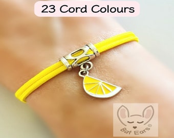 Lemon Bracelet Lemon Gift Personalised with Gift Bag Lemon Charm Slice When Life Gives You Lemons