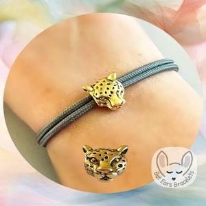 30 CORD COLOURS Leopard Bracelet Golden Leopard Charm Jaguar Cheetah Love Leopards Gift Adjustable Cord Bracelet Personalised Gift