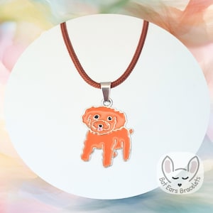 30 CORD COLOURS Cockerpoo Necklace Brown Poodle Charm Cockerpoo Gift Love Poodles Gift Adjustable Cord Necklace Personalised Gift