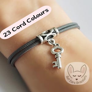Key Bracelet Key Gift Charm 21st Key To The Door Adjustable Cord Bracelet 25 Colours