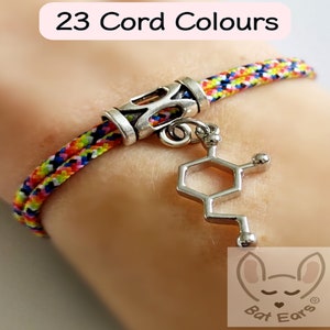 Dopamine Bracelet Dopamine Molecule Gift Personalised with Gift Bag Dopamine Charm