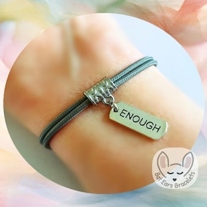 30 CORD COLOURS Enough Bracelet Enough Charm You are Always Enough Strong Woman Gift Adjustable Cord Bracelet Personalised Gift