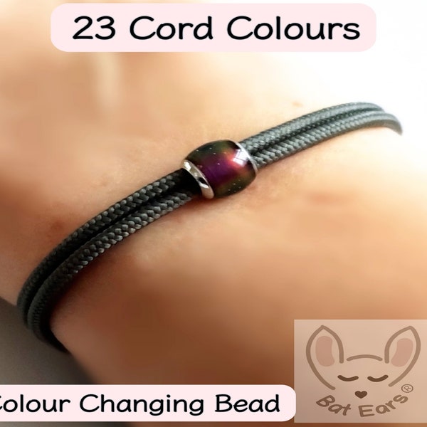 Bracelet de perles d'humeur cadeau personnalisé avec pochette cadeau breloque d'humeur perle mirage couleur changeante