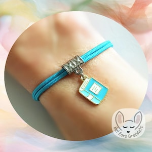 30 CORD COLOURS Book Bracelet Book Charm Bookworm Gift Reader Bookie Adjustable Cord Bracelet Personalised Gift