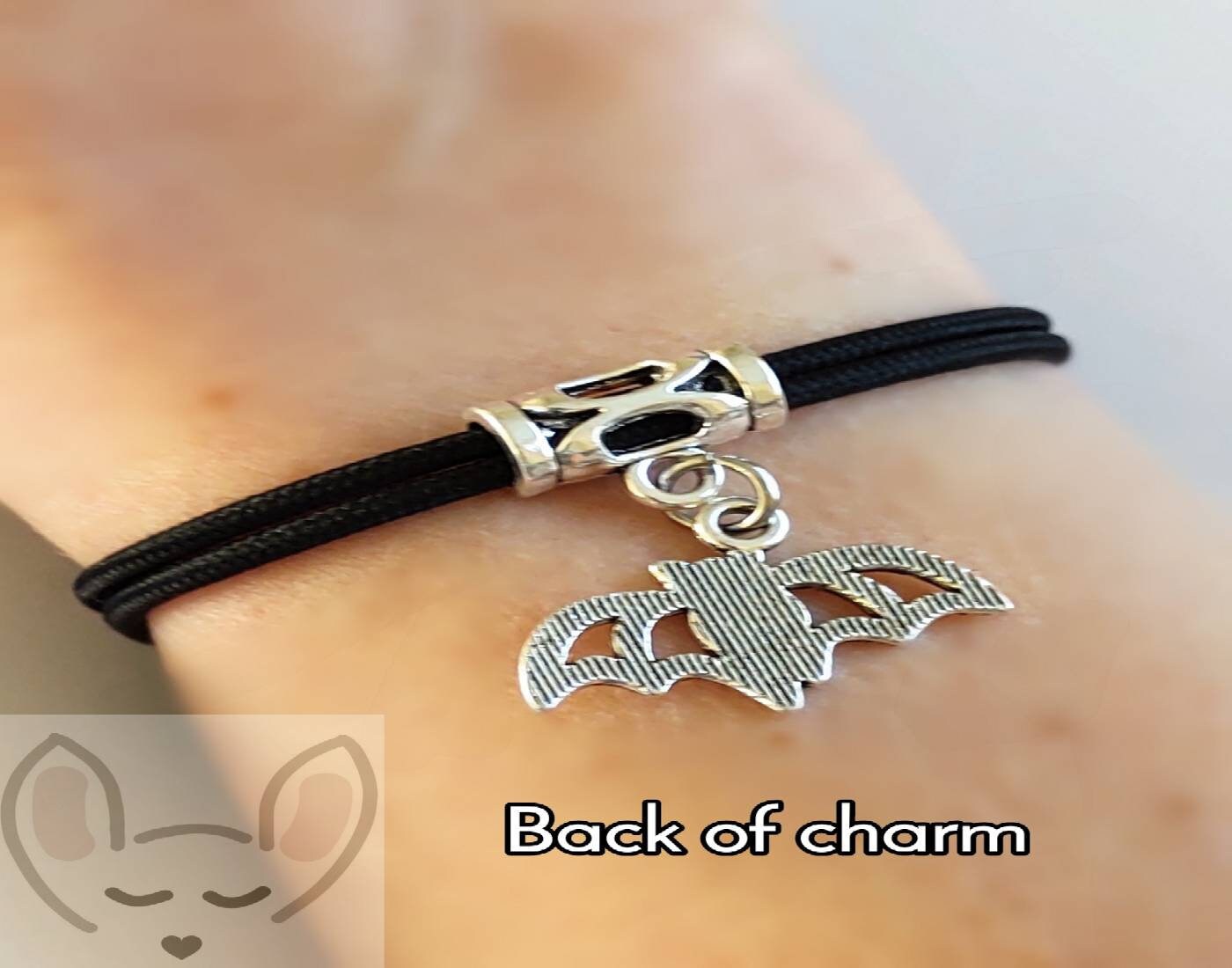 Bat Bracelet Bat Charm Bracelet Gift Bag 20 Cord Colours Etsy