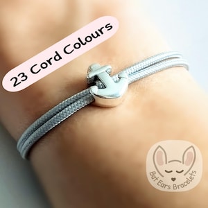 Anchor Bracelet Anchor Gift Charm Nautical Navy Adjustable Cord Bracelet 25 Colours