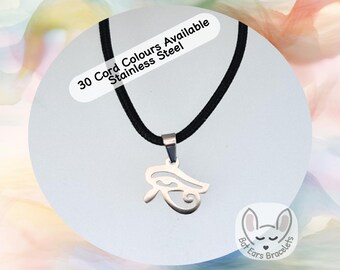 Eye of Ra Necklace, Eye of Horus Necklace, Egyptian Eye Charm, Egyptian Symbol Gift, Protection Necklace, Adjustable Cord Necklace