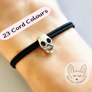 Skull Bracelet Skull Gift Charm Bead Adjustable Cord Bracelet 25 Colours