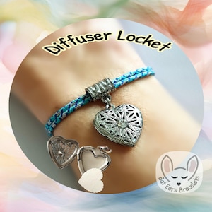 30 CORD COLOURS Diffuser Locket Bracelet Aromatherapy Diffuser Charm 10 Refills Diffuser Adjustable Cord Bracelet Personalised Gift