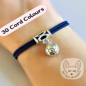 Football Bracelet Love Football Soccer Gift Charm Soccer Bracelet Personalised Gift Adjustable Bracelet for Women Men Teens Kids