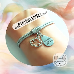Every Cloud Had A Silver Lining Cloud Bracelet Cloud Charm Positive Gift Adjustable Cord Bracelet Personalized Gift