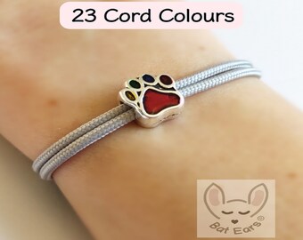 Paw Print Bracelet Paw Print Gift Personalised with Gift Bag Memorial Paw Print Charm Pet Loss Rainbow Bridge Keepsake